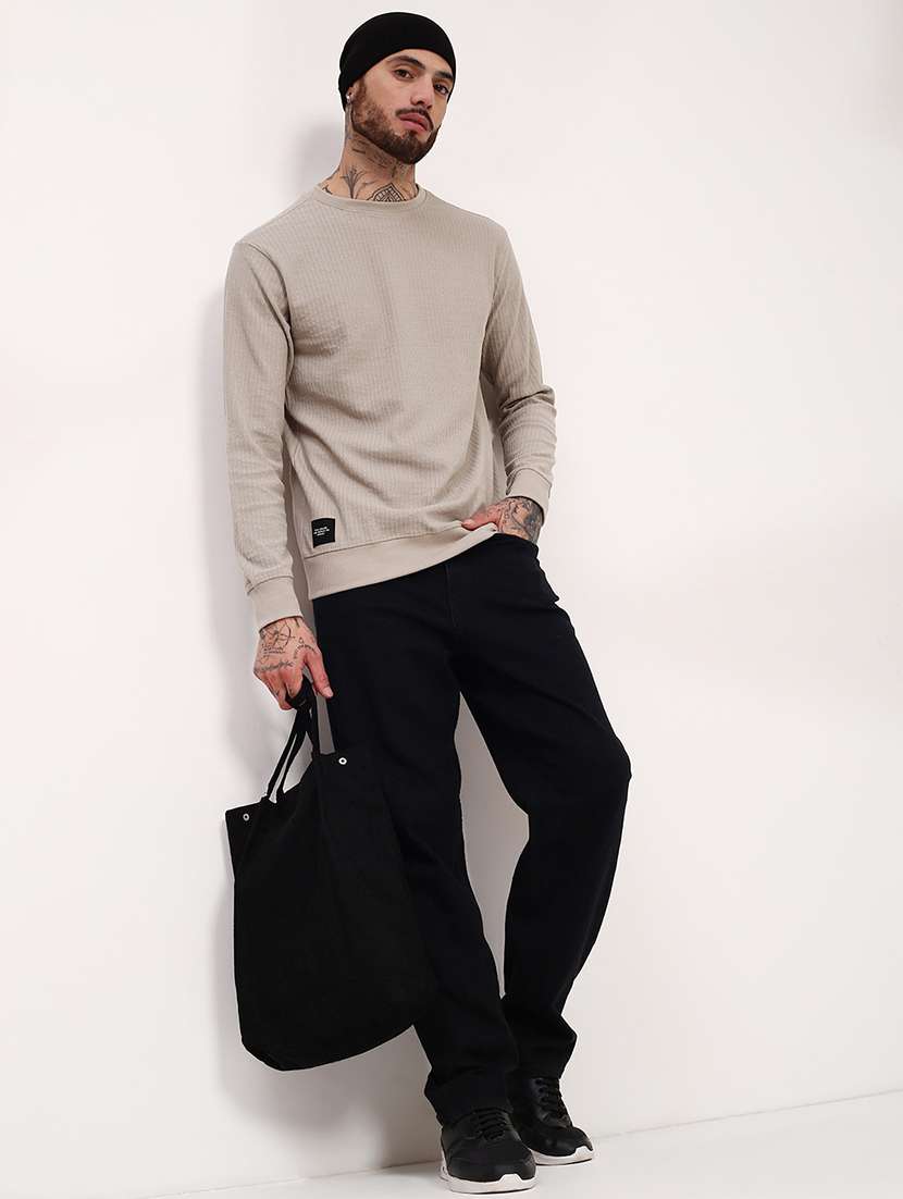 men solid long sleeve sweatshirt - 21696062 -  Standard Image - 4