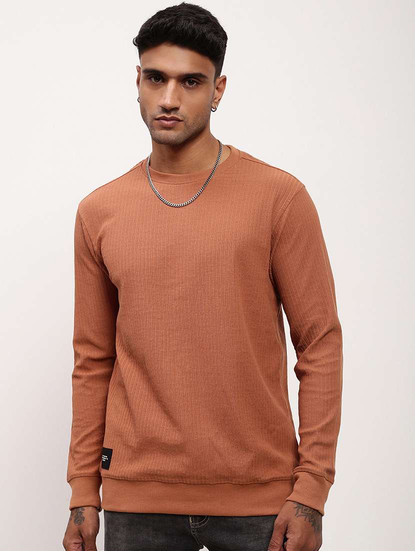 men solid long sleeve sweatshirt