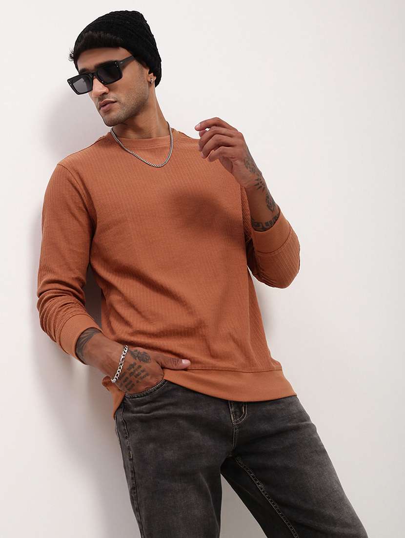 men solid long sleeve sweatshirt - 21696064 - Standard Image - 1