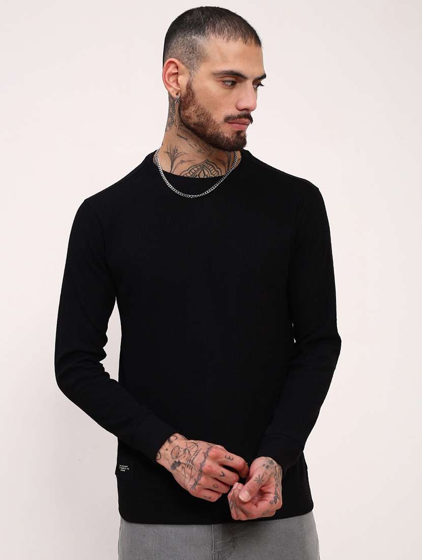 men solid long sleeve sweatshirt