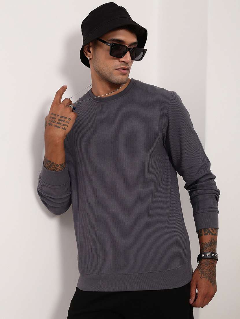 men solid long sleeve sweatshirt - 21696067 -  Standard Image - 1