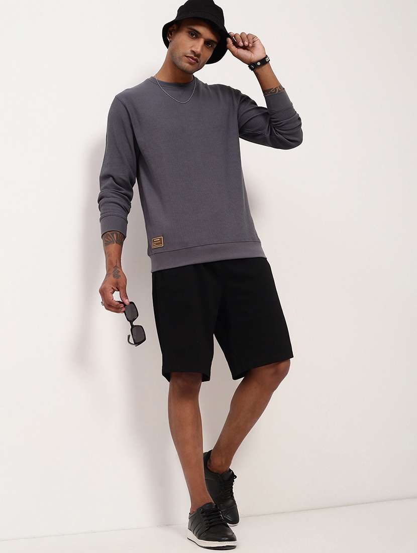 men solid long sleeve sweatshirt - 21696067 -  Standard Image - 4