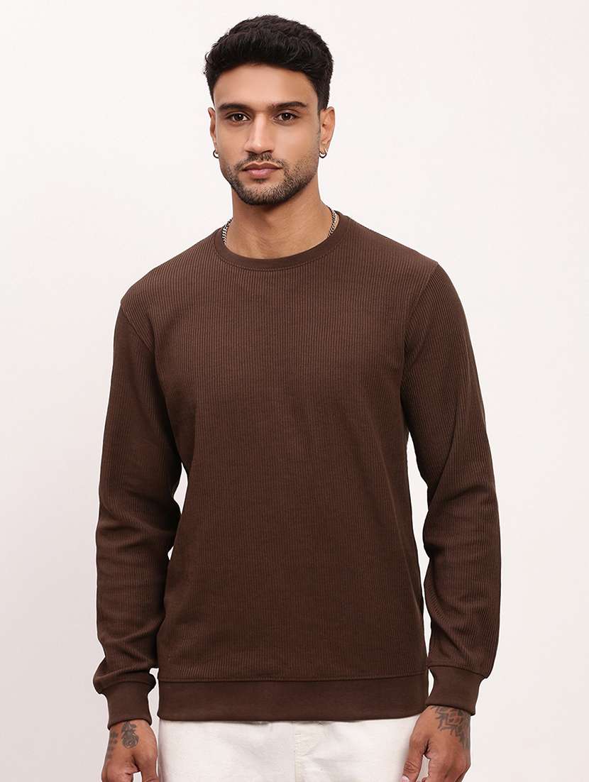 men solid long sleeve sweatshirt