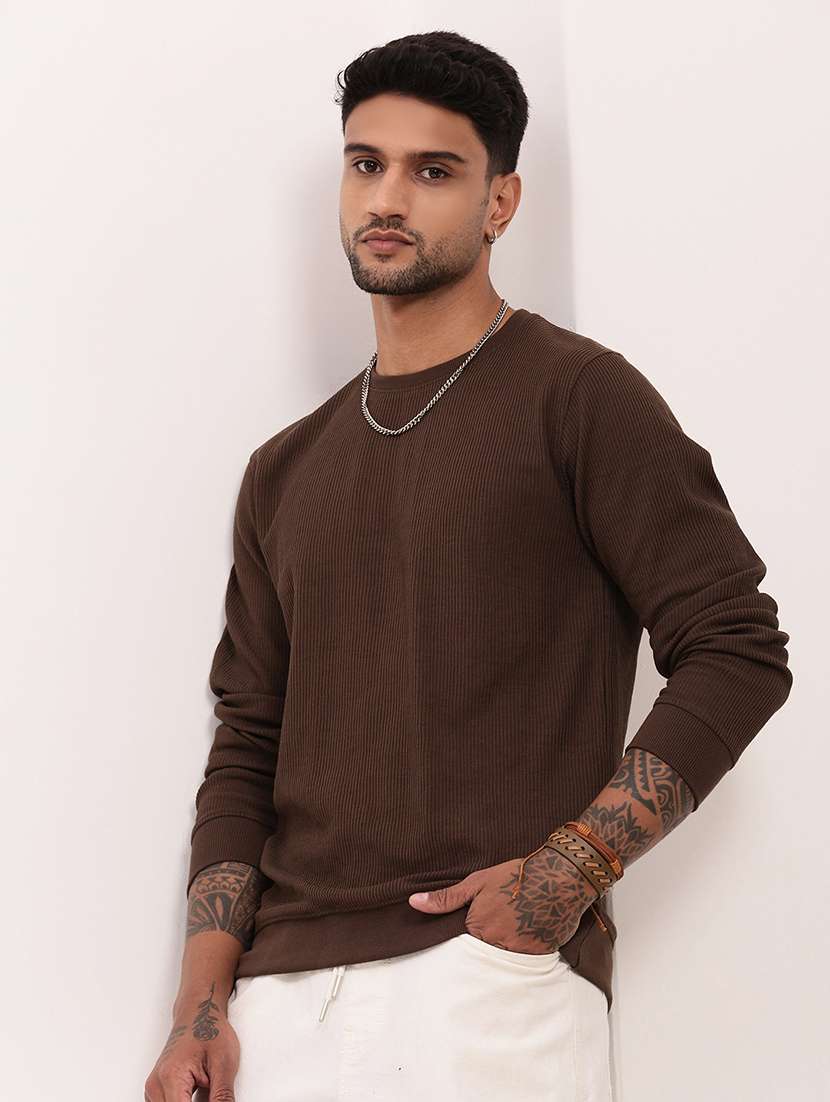 men solid long sleeve sweatshirt - 21696068 -  Standard Image - 1