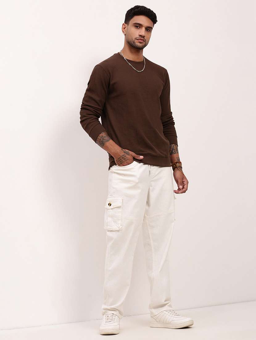 men solid long sleeve sweatshirt - 21696068 -  Standard Image - 4