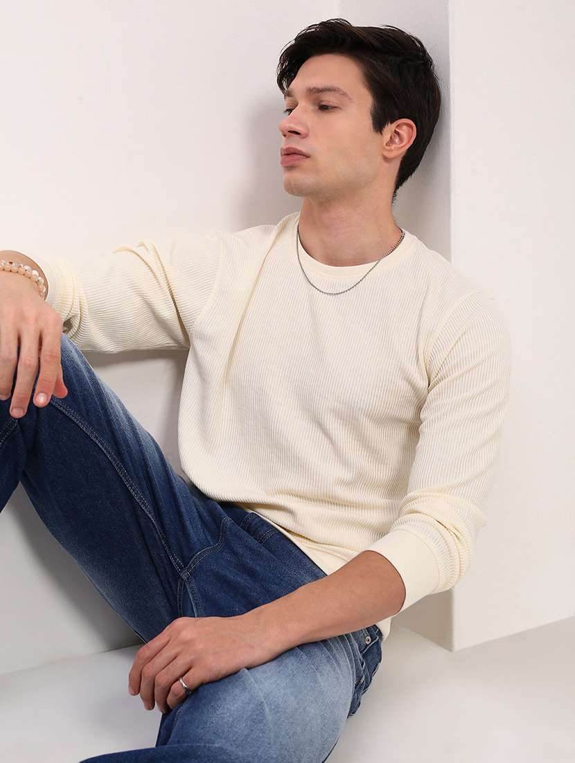 men solid long sleeve sweatshirt - 21696069 -  Standard Image - 1