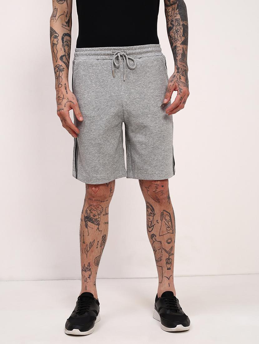 men side taped mid rise regular fit shorts - 21696077 - Zoom Image - 0