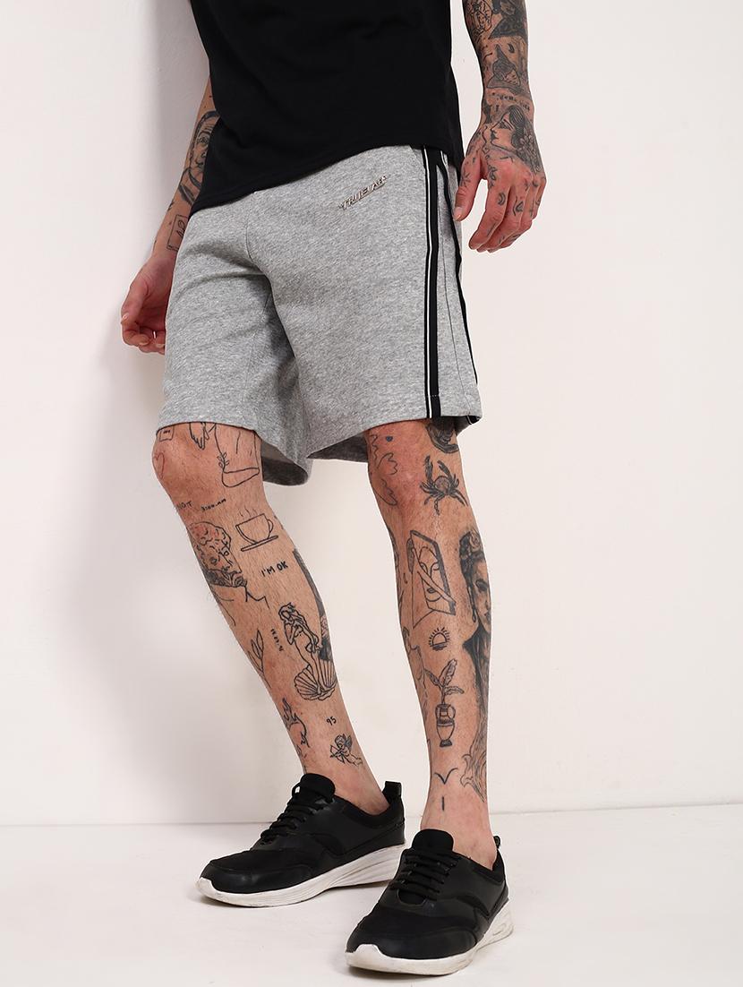 men side taped mid rise regular fit shorts - 21696077 - Standard Image - 1