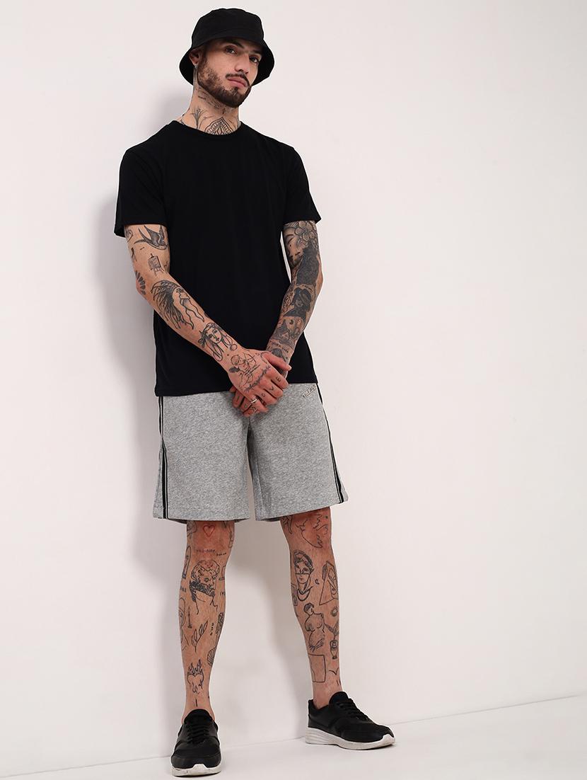 men side taped mid rise regular fit shorts - 21696077 - Standard Image - 4