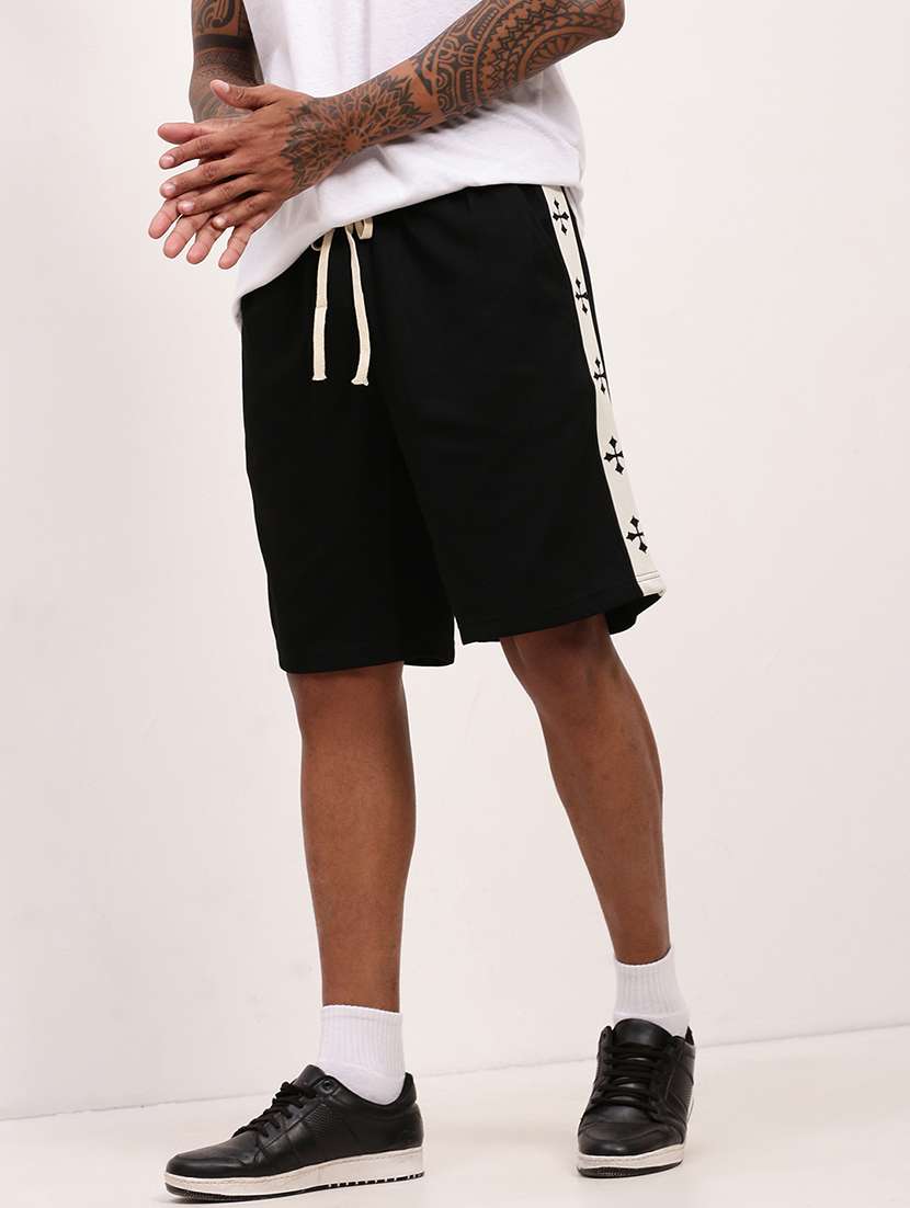 men side taped mid rise regular fit shorts - 21696079 -  Standard Image - 1