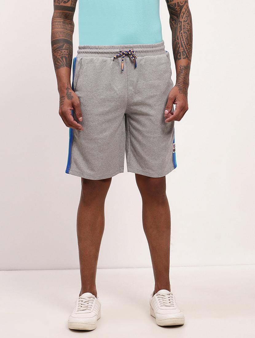 men side taped mid rise regular fit shorts - 21696090 - Zoom Image - 0