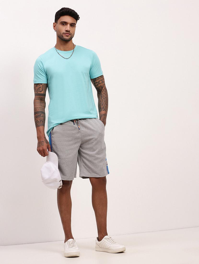 men side taped mid rise regular fit shorts - 21696090 - Standard Image - 4