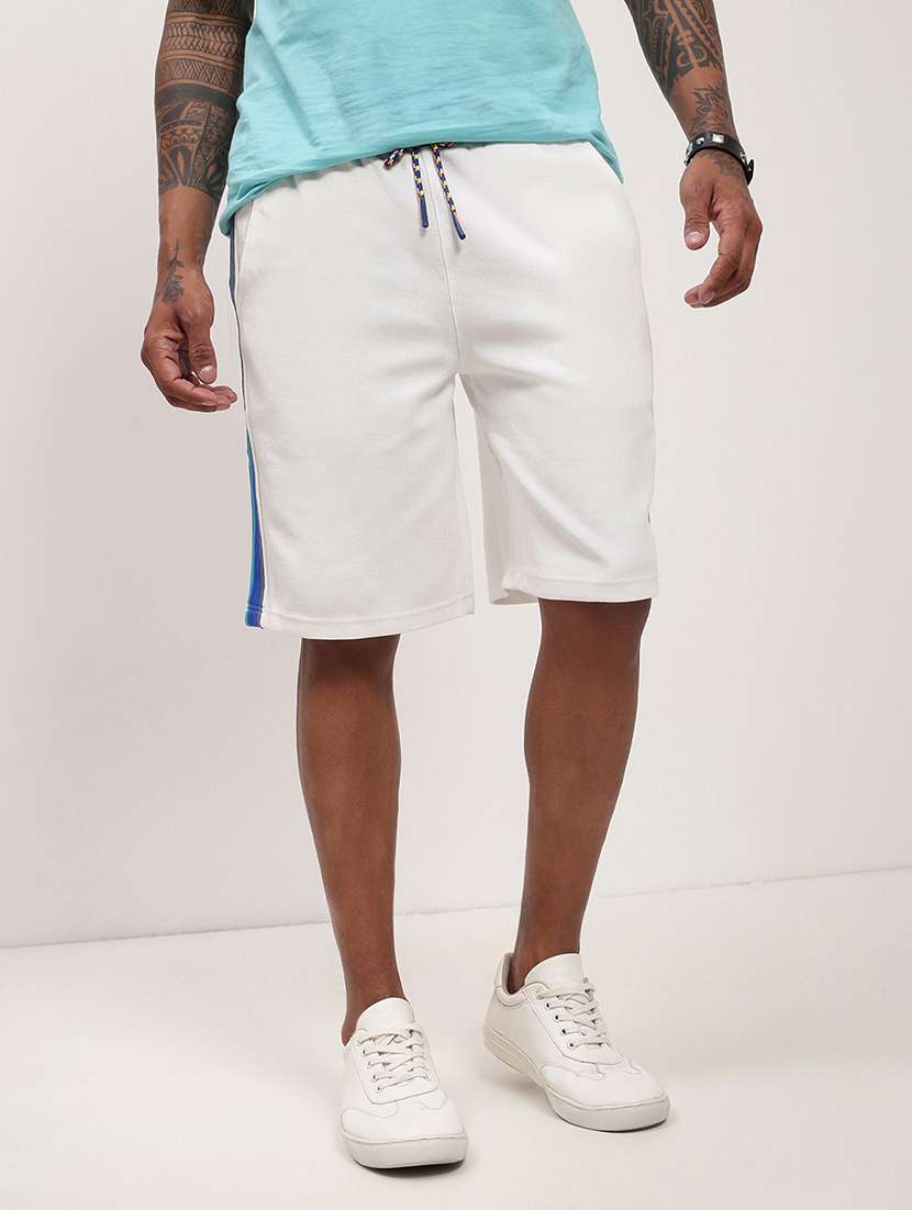 men side taped mid rise regular fit shorts - 21696091 -  Standard Image - 1