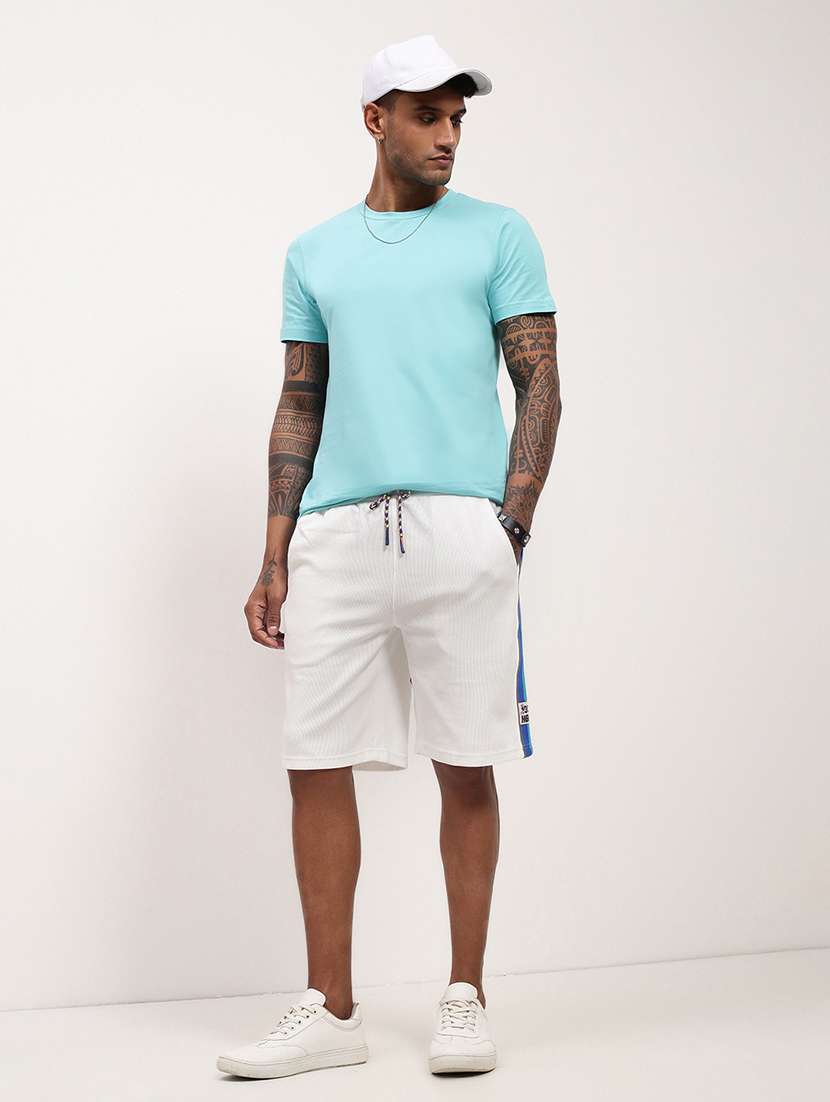 men side taped mid rise regular fit shorts - 21696091 -  Standard Image - 4