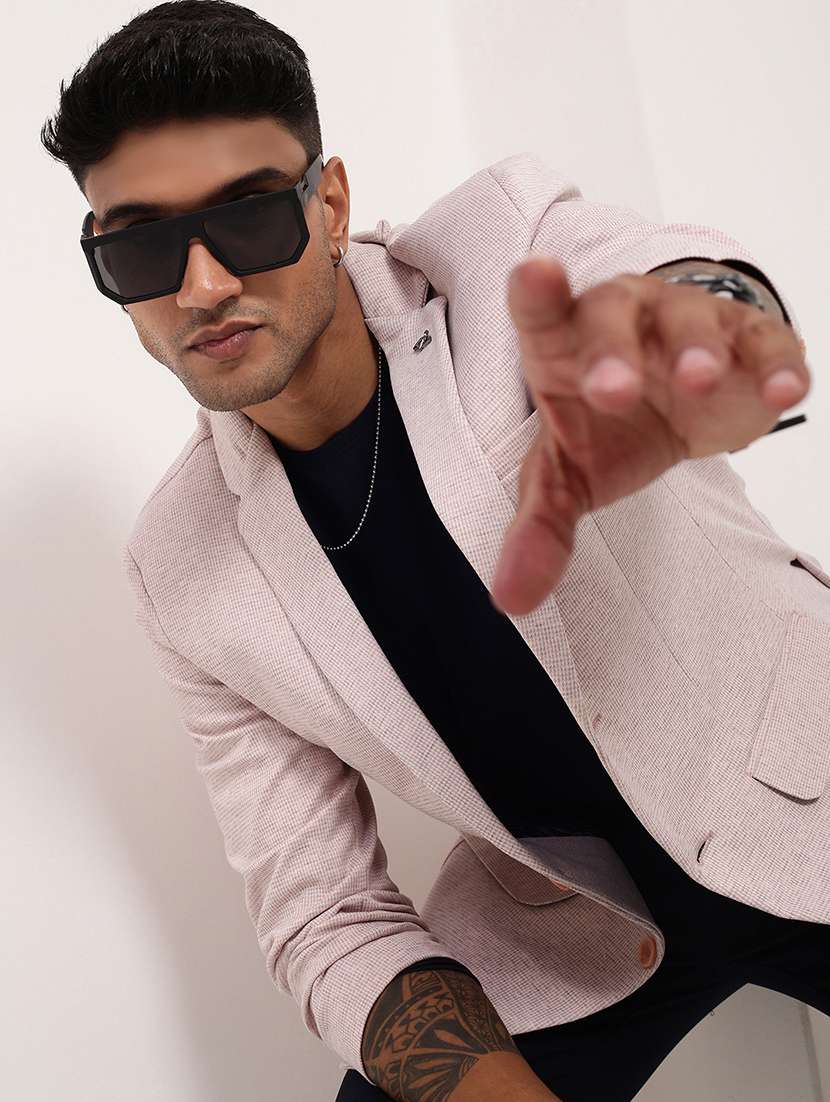 men solid single breasted casual blazer - 21696102 -  Standard Image - 1