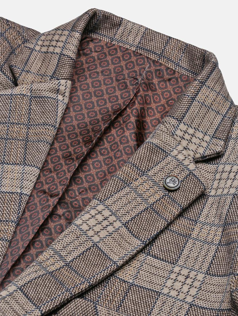 men checks single breasted casual blazer - 21696109 - Standard Image - 6