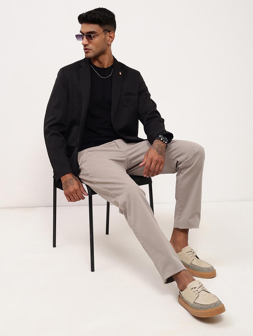 men solid single breasted casual blazer - 21696123 - Standard Image - 4