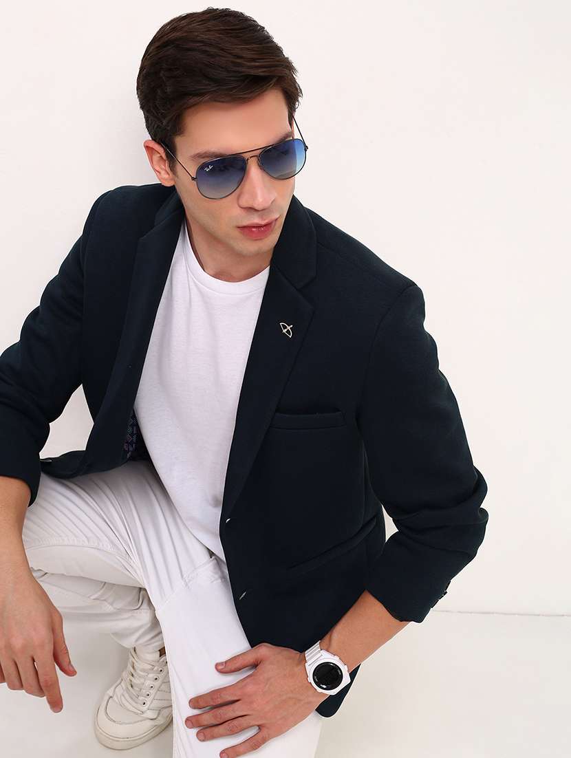 Men Solid Single Breasted Casual Blazer - 21696131 -  Standard Image - 1