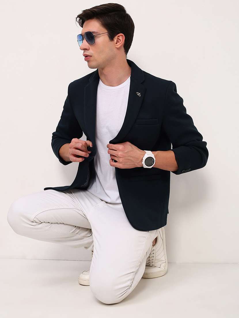 Men Solid Single Breasted Casual Blazer - 21696131 -  Standard Image - 4