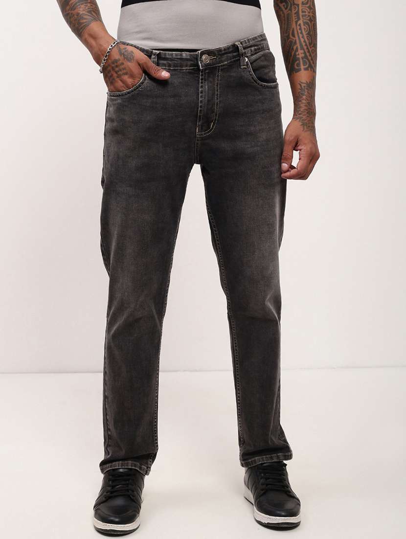 men grey low rise full length jean