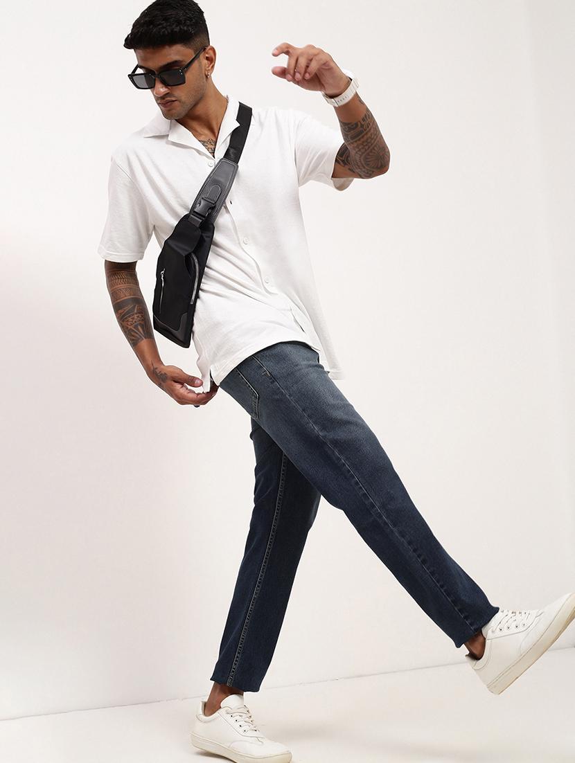 men navy blue low rise full length jean - 21696148 - Standard Image - 4
