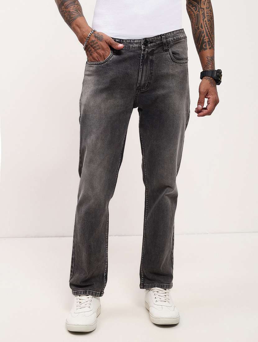 men grey low rise full length jean