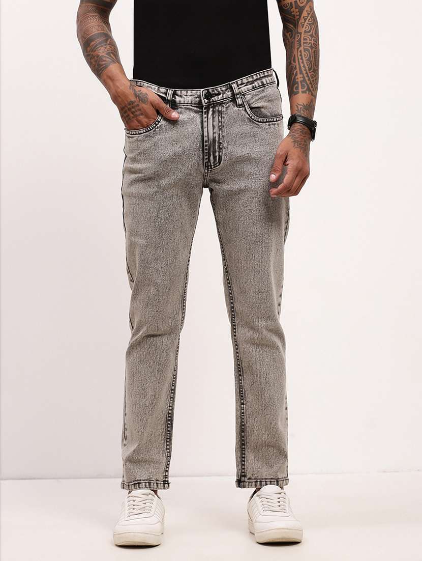 men grey low rise full length jean