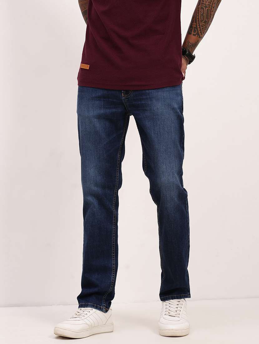 men navy blue low rise full length jean - 21696159 -  Standard Image - 1