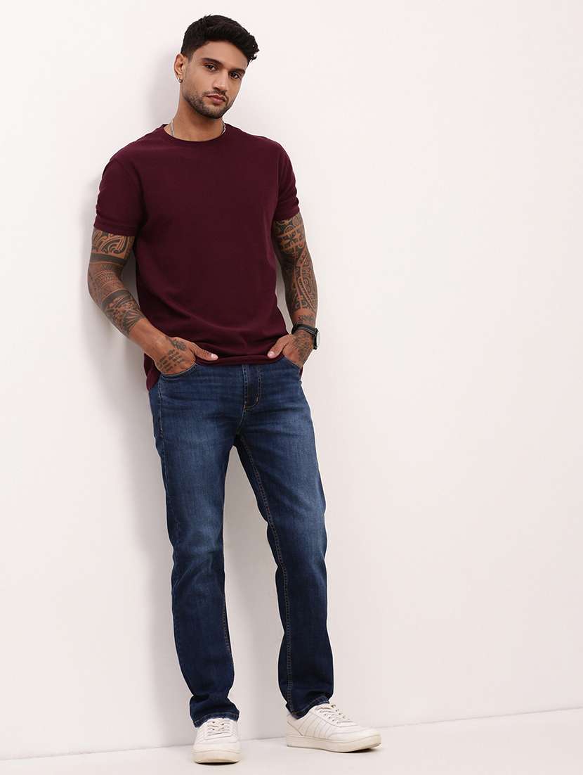 men navy blue low rise full length jean - 21696159 -  Standard Image - 4