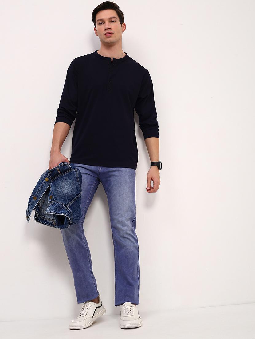 men blue low rise full length jean - 21696161 - Standard Image - 4
