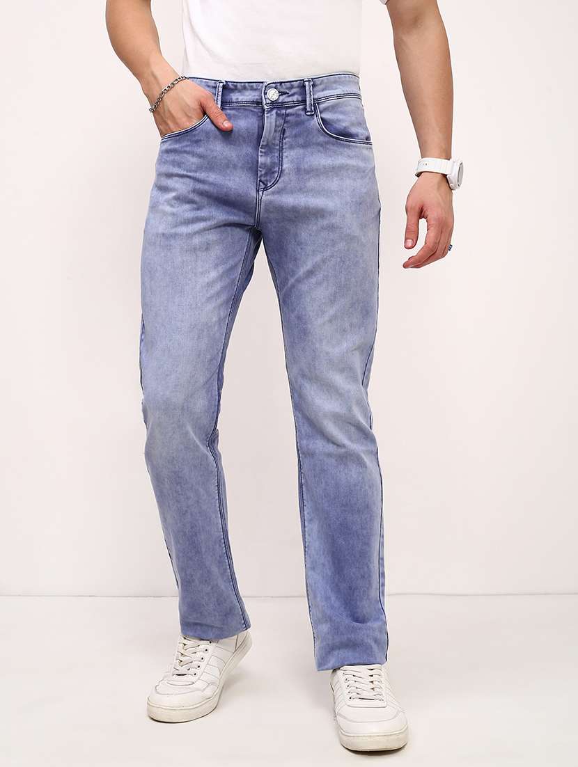 men blue low rise full length jean