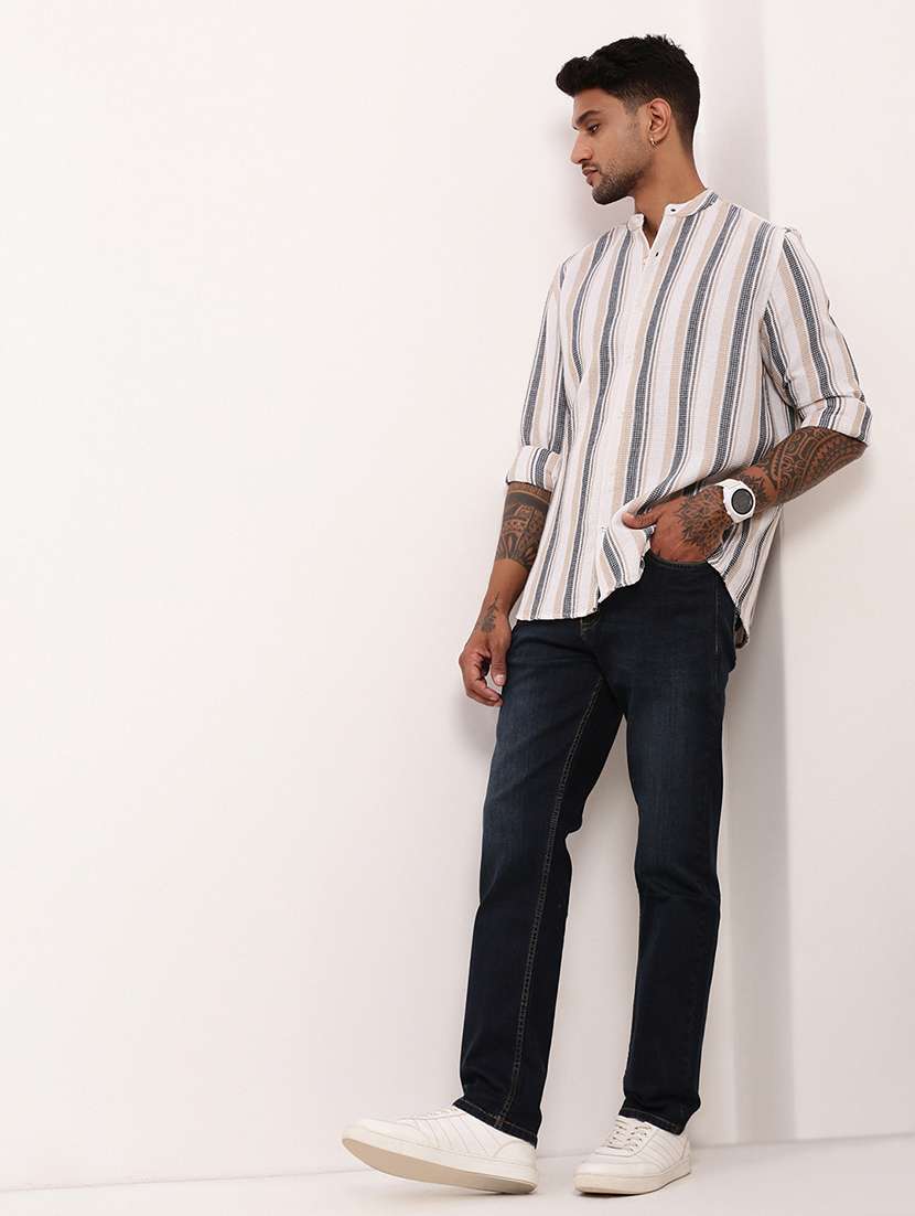 men navy blue low rise full length jean - 21696179 -  Standard Image - 4