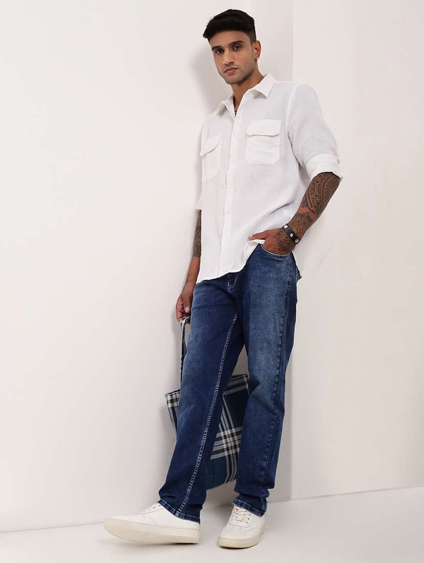 men blue low rise full length jean - 21696181 -  Standard Image - 4