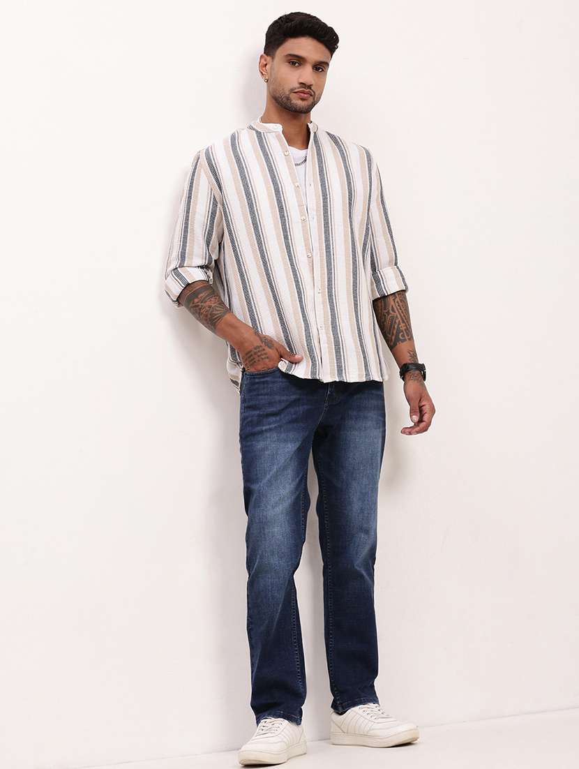 men navy blue low rise full length jean - 21696188 -  Standard Image - 4