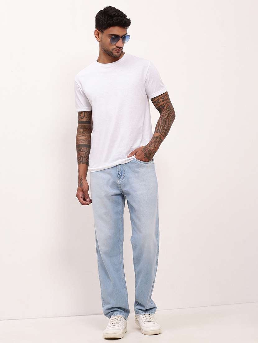 Men Light Blue Low Rise Full Length Jean - 21696190 -  Standard Image - 4