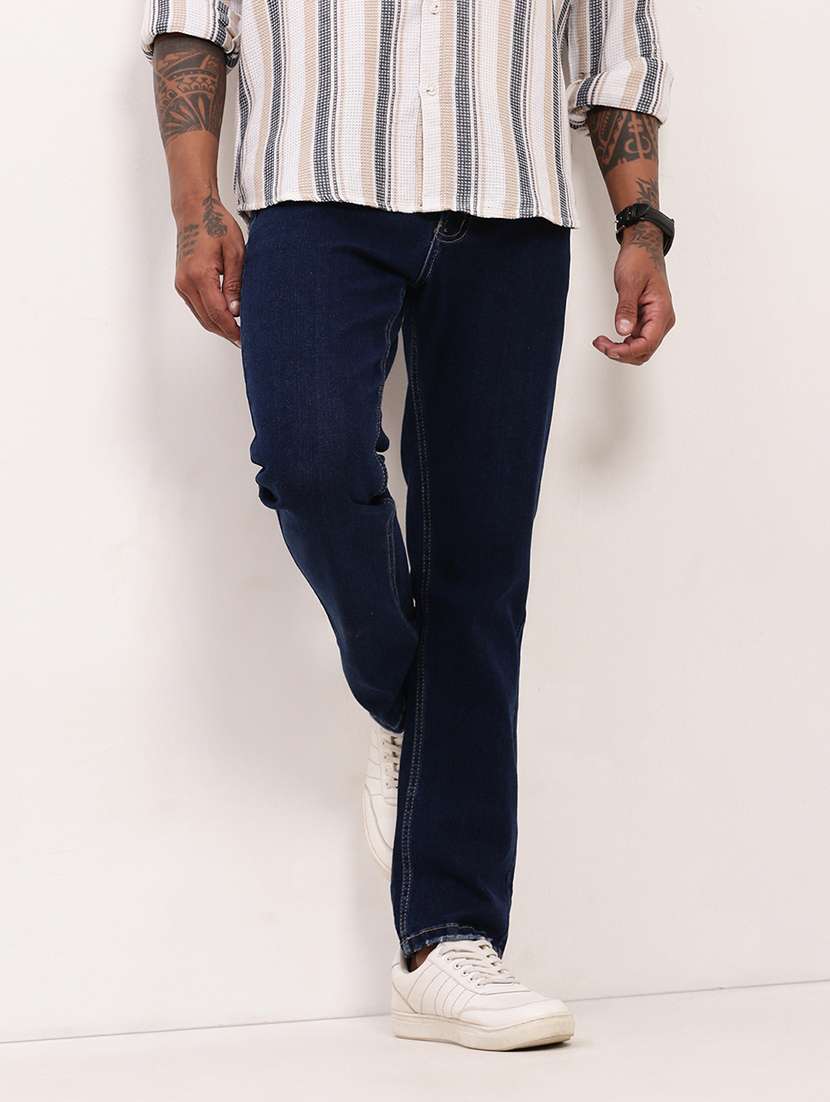 men navy blue low rise full length jean - 21696193 -  Standard Image - 1
