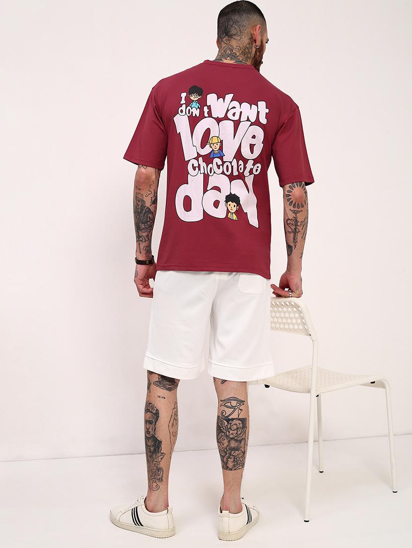 men front & back print round neck oversized t-shirt - 21696217 - Standard Image - 4