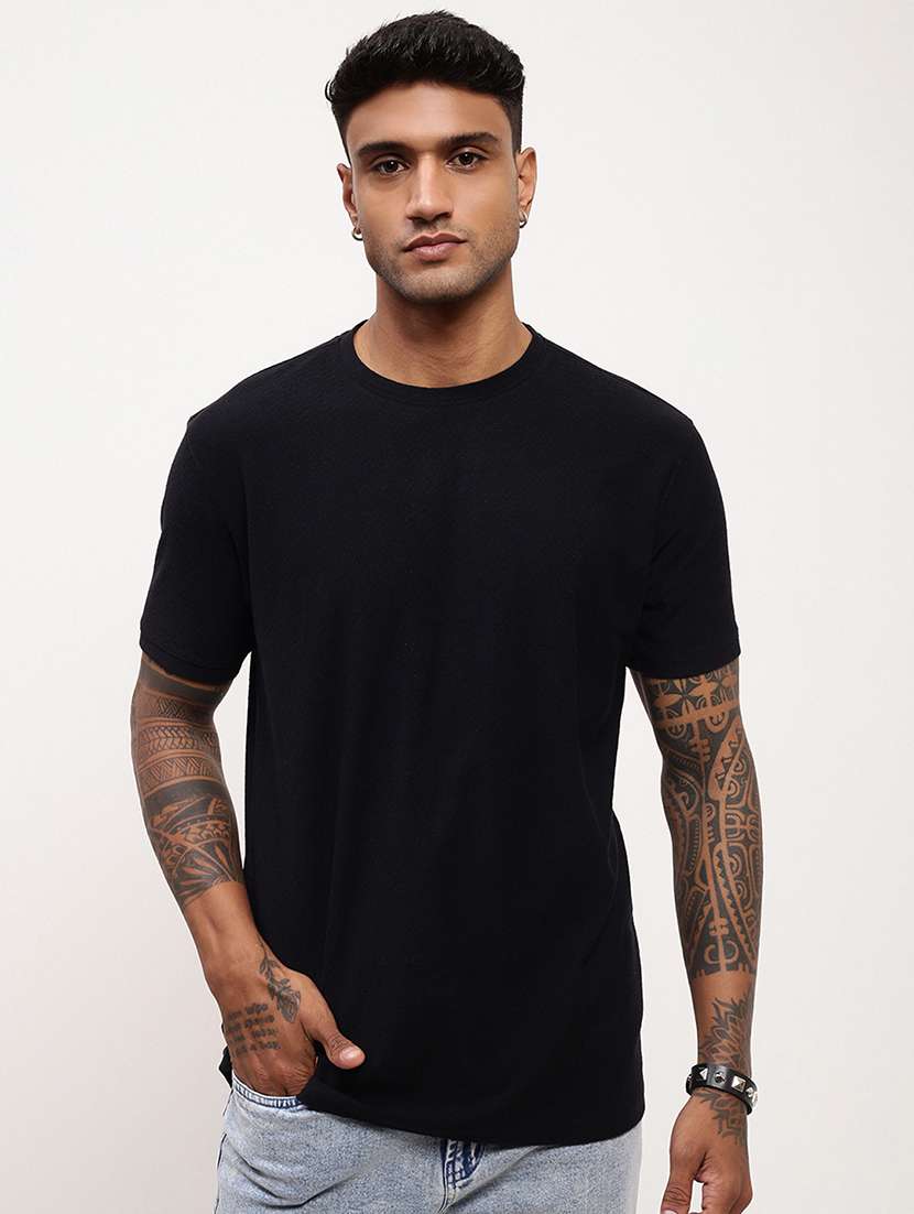 men solid short sleeve slim fit t-shirt - 21696218 - Zoom Image - 0