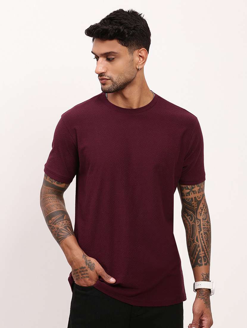 men solid short sleeve slim fit t-shirt