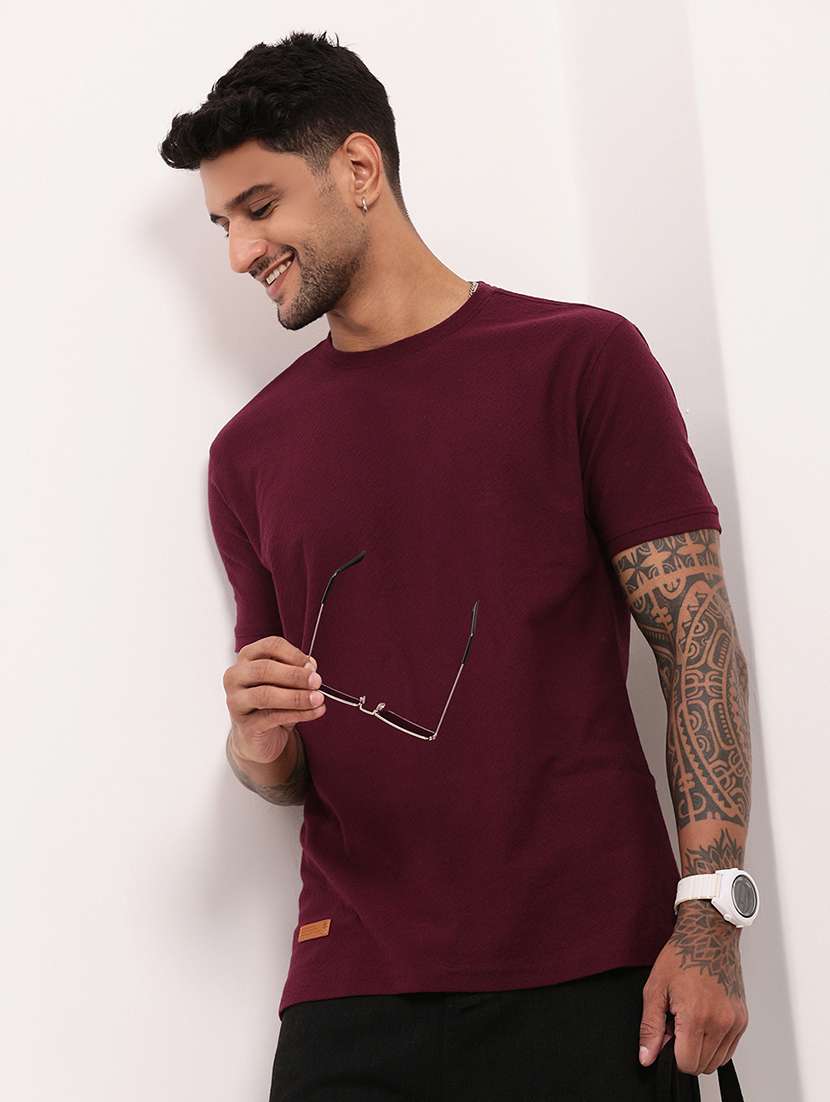 men solid short sleeve slim fit t-shirt - 21696219 -  Standard Image - 1