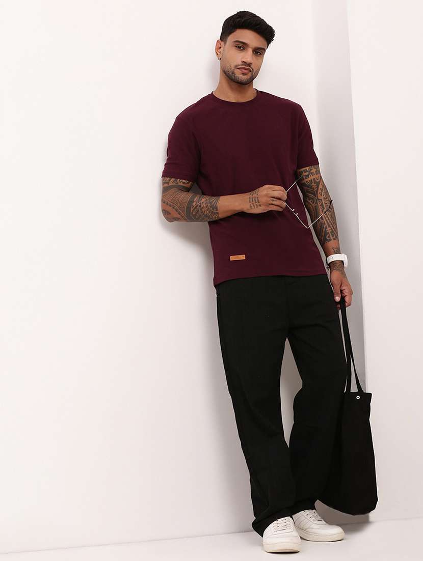 men solid short sleeve slim fit t-shirt - 21696219 -  Standard Image - 4