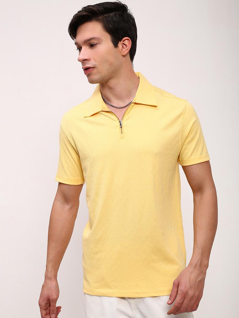 men solid short sleeve polo t-shirt - 21696228 -  Zoom Image - 0
