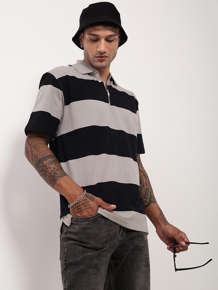 men striped short sleeve polo t-shirt - 21696233 -  Standard Image - 1