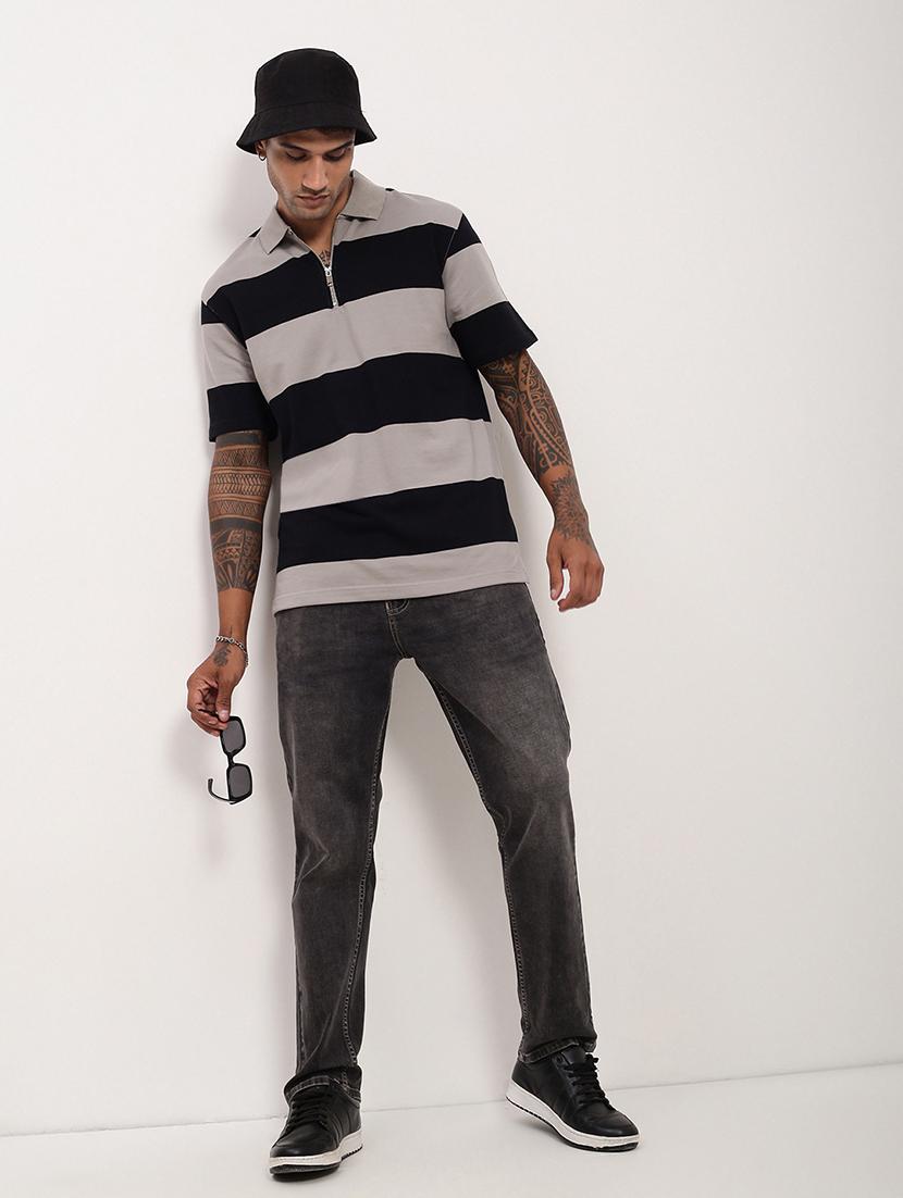 men striped short sleeve polo t-shirt - 21696233 - Standard Image - 4
