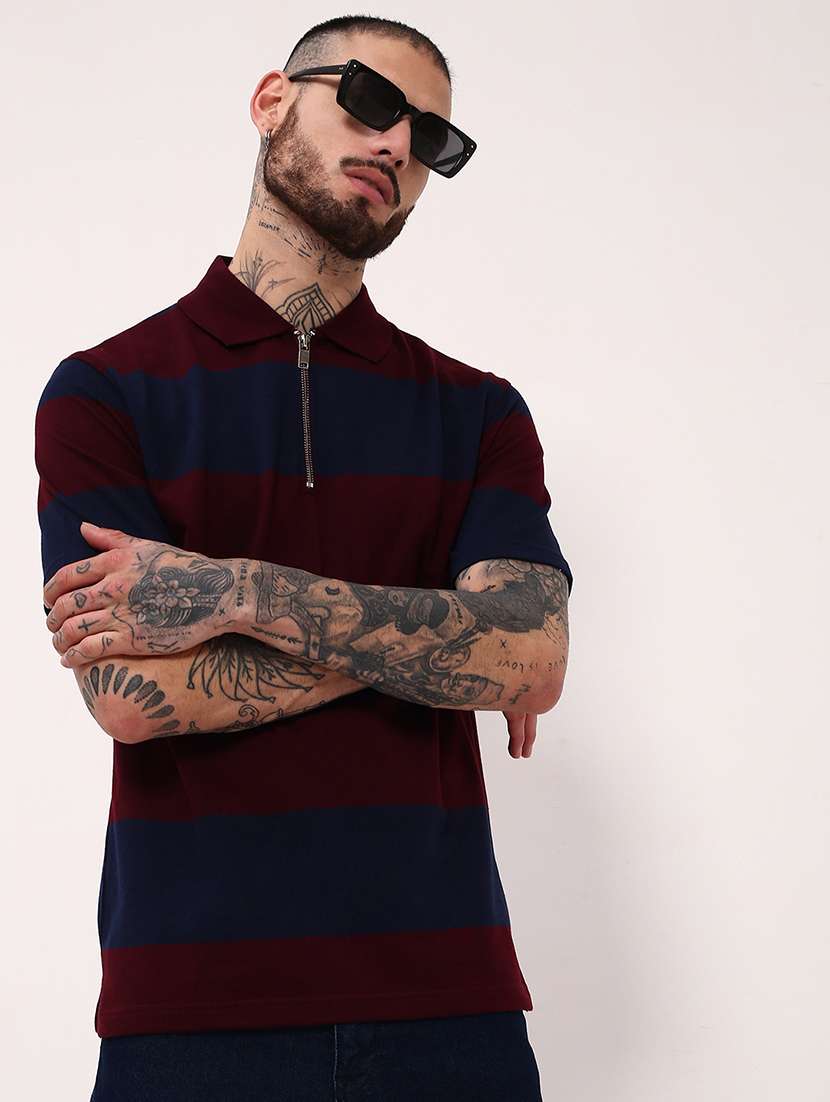 men striped short sleeve polo t-shirt - 21696234 -  Standard Image - 1