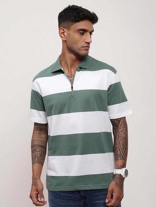 men striped short sleeve polo t-shirt - 21696235 - Standard Image - 0