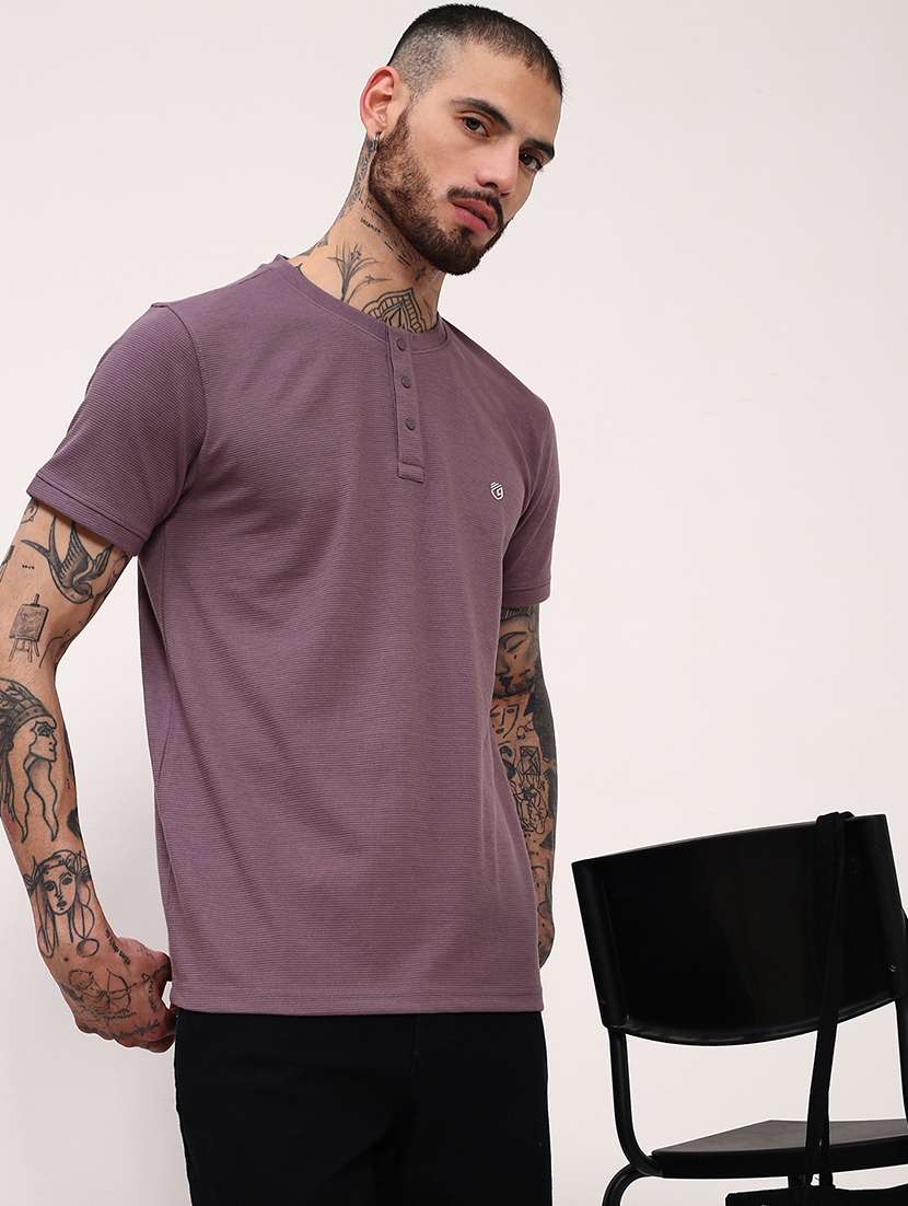 men solid short sleeve slim fit t-shirt - 21696236 -  Standard Image - 1