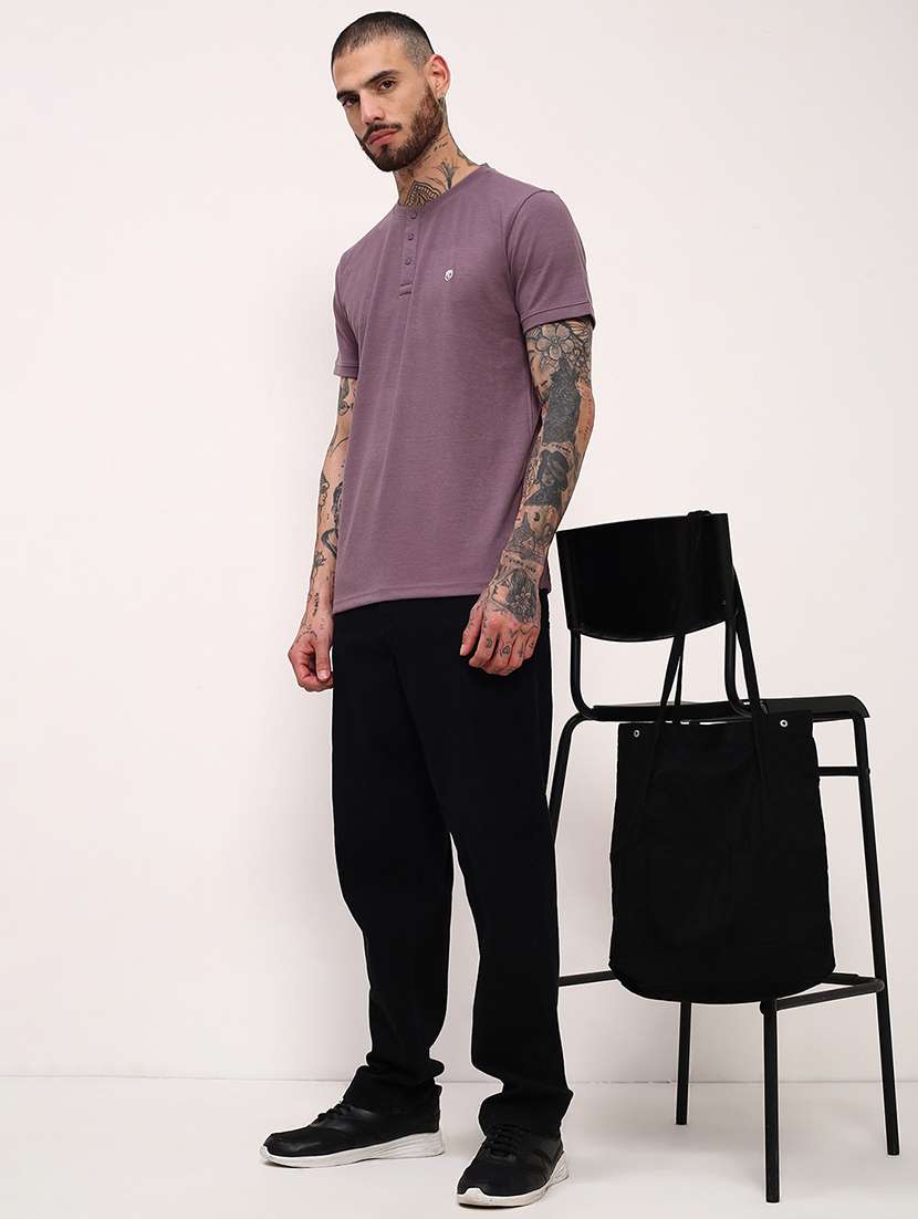 men solid short sleeve slim fit t-shirt - 21696236 -  Standard Image - 4