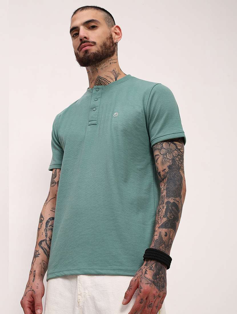 men solid short sleeve slim fit t-shirt - 21696238 -  Standard Image - 1