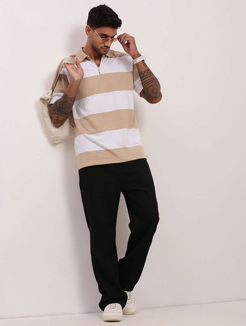 men striped short sleeve polo t-shirt - 21696239 -  Standard Image - 4